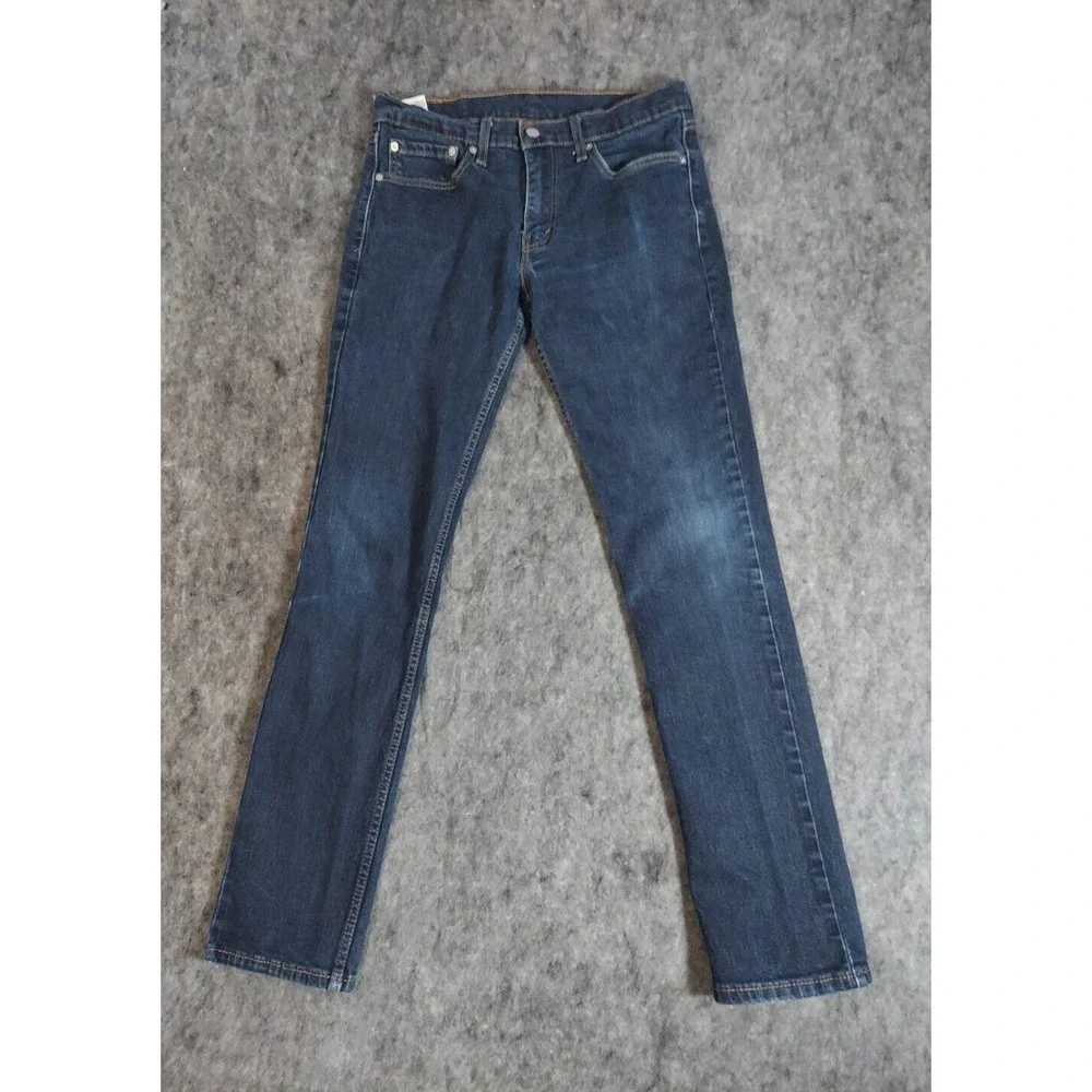 Levis Jeans Mens 30x32 Blue 511 Slim Fit Straight Leg Preppy Dark Wash Red Tab